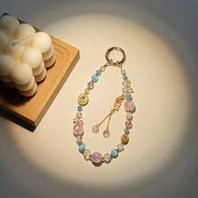 Cordón para teléfono con colgante de pez dorado de cristal con borlas, correa de muñeca con colgante de pez que cambia de color, funda para teléfono, llavero, colgante para bolso