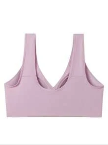 3pcs Front Closure Soft Camisole Bras For Mature Women, Wire-Free Plus Size Comfortable Lingerie,Pink Lingerie,Plus Size Underwear,Spring And Summer Clothing - Nhiều màu - Xem 4