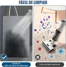 60x39cm Tapete para Baño Diatomita, Tapete Piedra para Secado Rápido, Alfombra de Baño Antideslizante Superabsorbente, Adecuado para Sala de Estar, Ducha y Dormitorio - 1 - Ver 2