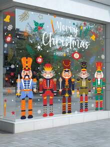 Christmas Nutcracker Window Cling Film, Glass Window Sticker, Christmas Holiday Home Office Decor Christmas Decoration Christmas Tree Gift Decor Thanksgiving Wedding Home Decor Autumn Decor Birthday Decorations For Gifts Party Supplies Halloween Decor Wall Decor Halloween Ornaments Christmas Decoration Christmas Tree Gift Decor Thanksgiving Wedding Home Decor Autumn Decor Birthday Decorations For Gifts Party Supplies Halloween Decor Wall Decor Halloween Ornaments - Multicolor - View 4