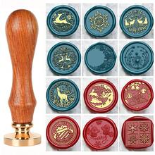 CYFUN DESIGN 1PC 3D Relief Christmas Tree Wax Seal Stamp Head, Christmas Sealing Wax Stamp, Gift Package Wax Seal, Christmas Gift Wax Seal Kit, Wax Sealing Stampfor Envelopes Christmas Cards Wedding Invitations For Christmas Gift Packing - Gold - View 2