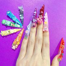 10 uñas postizas 2025 hechas a mano | CandyLandNails con frutas acrílicas y adornos decorativos - Rojo violeta - Ver 4