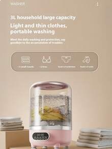 GENAI Mini mașină de spălat de 3L cu deshidratare și lumină UV, mașină de spălat portabilă pentru cămin, bebeluși și călătorii
