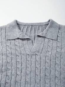 Unisex Classic Drawstring Solid Color Casual Loose Knit Pullover Sweater, Long Sleeve Drop Shoulder Crew Neck Sweater Top, Suitable For Spring, Autumn, Winter