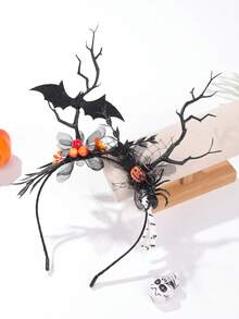 1 件哥特式玫瑰骷髅万圣节派对头带，深色美学骷髅头发带，ABS 塑料哥特式角色扮演头饰，适合女性