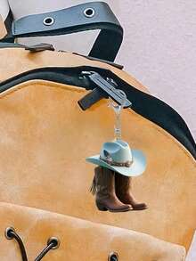 1 Stück Western Cowboy Stiefel und Hut Schlüsselanhänger - Vintage 2D flacher Acryl Schlüsselring, Country Stil Taschenanhänger und Rucksack Anhänger | Leichtes Accessoire, geeignet für den täglichen Gebrauch, Cowboy Partys, Karnevals, Western Festivals | Kreatives Cowboy Hut und Stiefel Design, ideales Geschenk zu Geburtstag, Weihnachten, Thanksgiving, Valentinstag | Toll für Studenten, Freunde, Männer und Frauen, Outdoor Reisen und Urlaubsandenken - Verschiedenfarbig - Übersicht 4