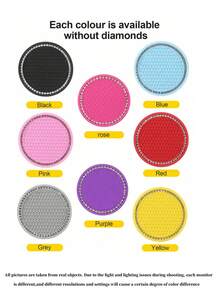 1 pieza/2 piezas posavasos para portavasos de coche, posavasos brillante para insertar portavasos, posavasos universales antideslizantes para automóviles incrustados en adornos, accesorios de automóvil interno, alfombrilla de silicona de 7 cm/2,75 pulgadas, lote de almohadillas de goma redondas de cristal suave con pedrería para bebidas automotrices, accesorios de automóvil interno - Talla única - Ver 12