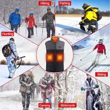 Chaleco calefactado para hombres y mujeres, chaleco calefactado con doble interruptor y 9 zonas de calefacción para hombres (no incluye batería) - Negro - Ver 5