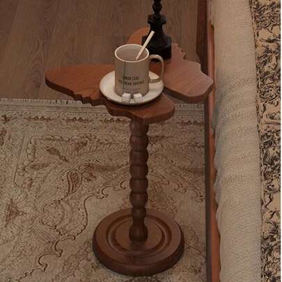 1 件木制蝴蝶设计边桌、豪华书桌、现代复古风格咖啡桌、阳台小桌子、入口桌 - 适合乔迁的高端礼物