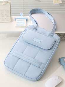 可爱蓬松绗缝笔记本电脑包，马卡龙色带手柄单肩平板电脑包，柔软保护性笔记本保护套，防震平板电脑包，兼容 MacBook / iPad 教室笔记本电脑包，教室包，教师收纳包，教室整理包 - 彩色 - 查看 8