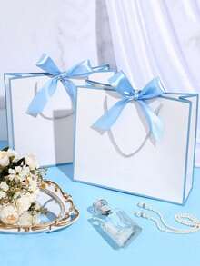 10 قطعة/5 قطع/1 قطعة - أكياس هدايا من الورق الكرافت بطراز المناظر الطبيعية، أكياس تسوق، أكياس تغليف مع مقابض، حقائب مزينة بفيونكة، حلوى أو حيلة، عيد الهالوين، أكياس ورقية بسعة كبيرة باللون الأبيض، عيد الهالوين، ، عيد الميلاد، رأس السنة، حفل زفاف، هدايا عيد الميلاد