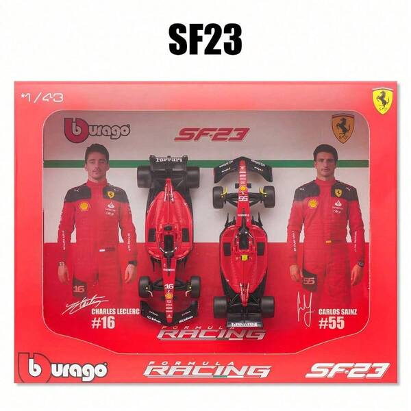 Burago 2 Sets Of Limited Edition 1/43 Scale Alloy Car Team F1 Set Formula Two Car Picture Frame Set Racing Model Hardcover Collector's Edition Red Bull/Mercedes/McLAREN/Ferrari Racing Model For Men's Birthday Gift