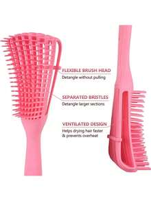 Escova Definidora de Cachos para Cabelos Cacheados - Escova de Estilo Aprimorada com Design Flexível e Único para Modelar Cachos, Pente Desembaraçador Anti-Puxão para Homens e Mulheres, Ideal para Salão, Viagem e Cuidados Diários com os Cabelos