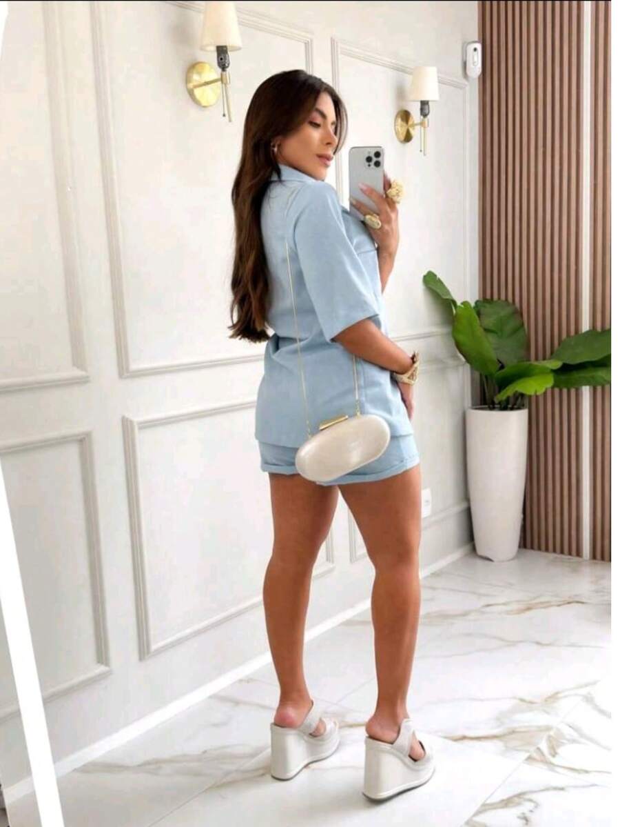 Striped  Set - Bleu ciel - Voir 1