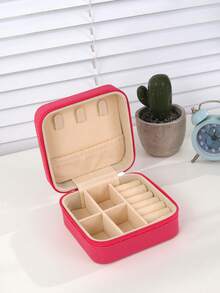 1pc Unisex Mini Jewelry Box, Travel Portable Accessory Storage Box For Earrings, Necklaces, Rings, Suitable For Going Out, School, Office, Daily Use - Multicolor - View 8