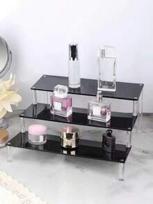 1pc Acrylic Tiered Cosmetic Storage Organizer, Multi-Layer Display Rack For Perfume, Skincare, Makeup, Suitable For Living Room, Bathroom, Bedroom, Home Decor, Also For Beach Holiday, Bathroom, Bedroom, Large Capacity - Multicolor - View 8