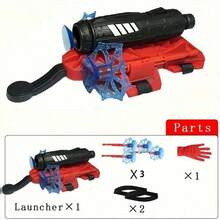 随机颜色蜘蛛网发射器玩具套装，包含火箭发射器、英雄水枪玩具、腕部配件，适合儿童圣诞节、万圣节派对装饰 - 彩色 - 查看 6
