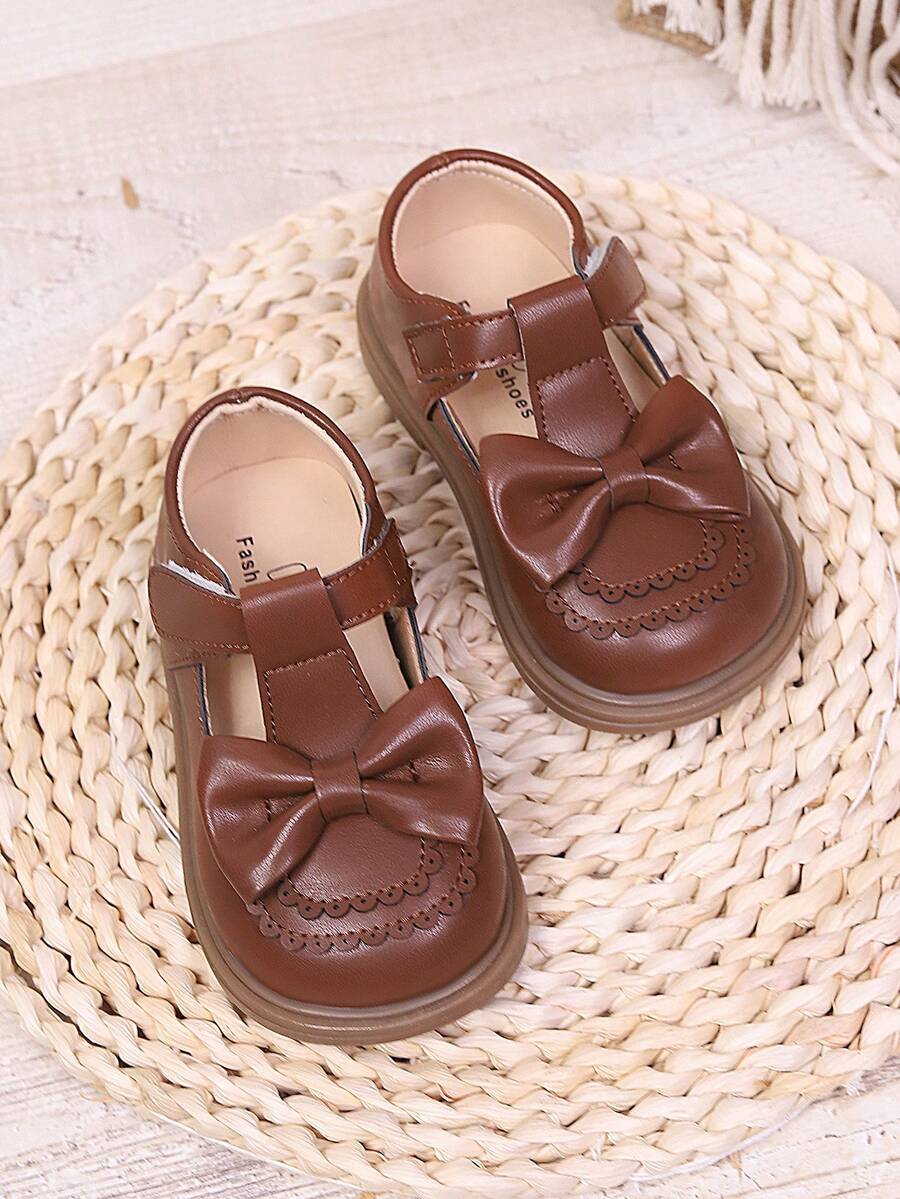 New Girls Bow Lace Anti-Slip Soft Bottom Round Toe Cute Retro British Style Flat Shoes, Suitable For Spring And Autumn