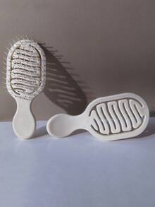 1pc Mini Size Ivory Hollow Design Comb, Women's Dry & Wet Use Travel Essential, Back To School, Vacation Must-Have, Hair Accessory