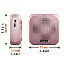 Wearable Microphone Loudspeaker Voice Amplifier Recorder Mini Wired Mic Speaker Audio Battery Amplifying Kit, Headset For Tour Guide, Teacher, Lecture - Rose Red - View 5