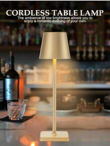 1pc Cordless Rechargeable Lamp With Touch Control, 3-Color & Dimmable LED Desk Lamp For Living Room, Bedroom, Office, Study, Dining Room, Outdoor