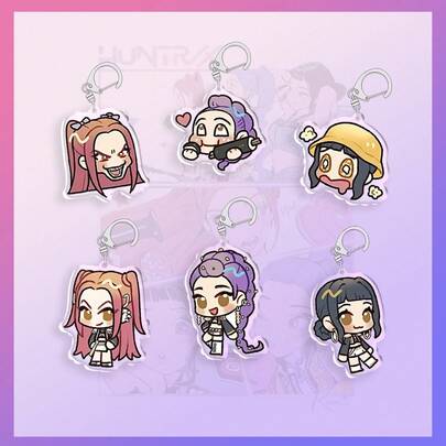 KPOP Acrylic Keychain HD Collectible Cards | Featuring Rumi, Mira, Zoey, Jinu | Voice Actors Included | Perfect Gift For Fans & Collectors, KPOP Movie Merchandise, Birthday Gift, Christmas Gift