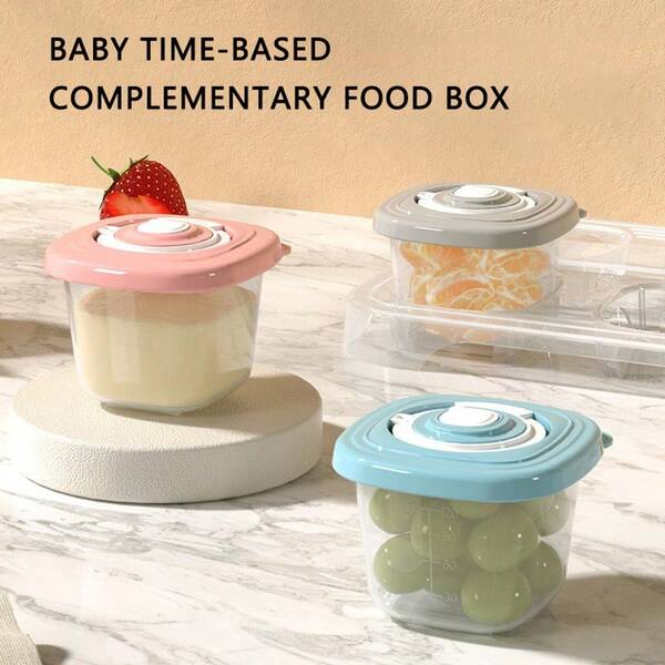 1/4pcs Baby Food Storage Containers, Portable Snack Boxes, Microwave & Refrigerator , Airtight Seal