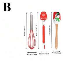 圣诞烘焙套装，厨房和家庭烘焙工具组合，硅胶擀面杖，打蛋器，食物夹，饼干模具圣诞节圣诞装饰品圣诞睡衣圣诞礼物圣诞装饰 - 多色 - 查看 8