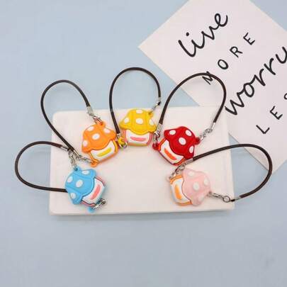 17CM LABUBU Crossbody Bag Charm, Generation 1-3 Molded Figurine Plush Doll Accessory For LABUBU Crossbody Bag, Cute Mushroom Keychain Pendant Cartoon Soft Rubber Bag Charm For LABUBU, Doll Accessory For LABUBU