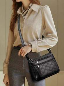 Women's PU Leather Middle-Aged Ladies Handbag, Mother Bag, New Design Shoulder Crossbody Bag, Mother-In-Law Bag, Multi-Functional Elegant Middle-Aged Ladies Handbag, Mother Bag, Mother-In-Law Bag, Soft Leather Shoulder Crossbody Bag - Multicolor - View 6