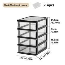 Clear Desktop Storage Box With Drawer & Small Plastic Snap-Lock Box Heightened Table Organizer Office Storage Plastic Storage Cabinet For Stationery Student Desk Accessories Cosmetics, Back To School - Multicolor - View 22