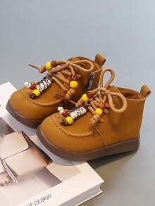 1 Pair Minimalist Versatile, Fashionable Casual Autumn/Winter New Charm Ankle Boots, Shoes, Suitable For Kids Boys And Girls