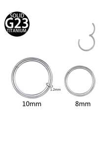 1 قطعة من حلقات الثقب المفصلية من التيتانيوم G23 ، حلقات الأنف من التيتانيوم مقاس 16G ، قطر الحلقات 8 مم و 10 مم ، مناسبة للغضروف والهيليكس والتراجوس والدايث والروك ، حلقات الأذن المفصلية ، حلقة الحاجز الأنفي ، مجوهرات ثقب الجسم