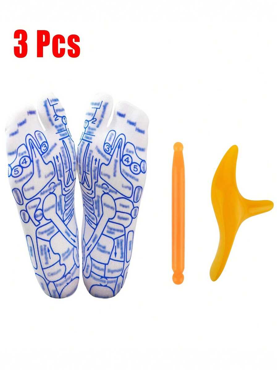 3pcs Foot Massage Leg Warmers Set With Massage Pen, Acupoint Massage Leg Warmers, Foot Acupoint Massage Tool And Massage Leg Warmers, Unisex