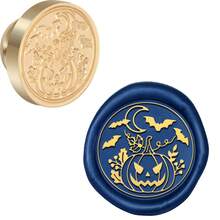 CYFUN DESIGN 1 buc Halloween dovleac ceară sigiliu ștampilă cap Retro alamă etanșare ștampilă cap doar pentru petrecere invitație plic sigilare felicitare cadou ambalaj vin pachet decor - Aur - Vizualizare 12