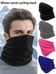 1 peça cachecol quente de lã espessada e à prova de vento para atividades ao ar livre, toalha de rosto esportiva multifuncional, máscara para andar de bicicleta e motocicleta