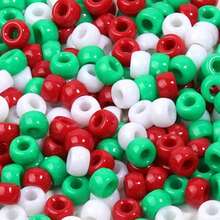 100pcs Assorted Matte Large Hole Pony Beads For Braiding (Random Colors)