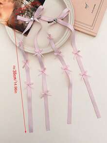 2/10 piezas Accesorios para el cabello de mujer, Pinzas para el cabello con lazo de cinta dulce, Barrettes con lazo de cinta de bailarina, Pinza lateral con borla larga, Decoraciones versátiles para el cabello para uso diario, Atuendo de invierno para mujer, Lazos, Lindos, Elegantes, Accesorios para la cabeza, Horquillas - Multicolor - Ver 3
