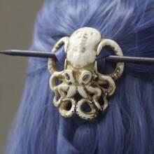 XJYHDY 1 Pc Gothic Pirate Octopus Hairpin - Vintage Octopus Hairpin Hair Accessories, Perfect For Cosplay, Halloween Theme Parties, Halloween Costume Accessories Hair Accessories, Octopus Dress Up Headwear Vintage Accessories (Black & Milky)