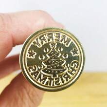 CYFUN DESIGN 1PC Merry Christmas Wax Seal Stamp Head Sealing Wax Stamp Head 25mm Vintage Replacement For Envelopes Christmas Cards Wedding Invitations For Christmas Gift Packing - Gold - View 3
