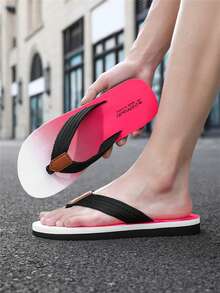 Men's Fashionable Casual Comfortable Lightweight Flip Flops, Versatile Beach Slippers For Summer