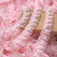Colorful Double-Layer Ruffle Lace Tulle Trim, Sewing Accessory For DIY Clothing, Curtains, Skirt Hem - Multicolor - View 2