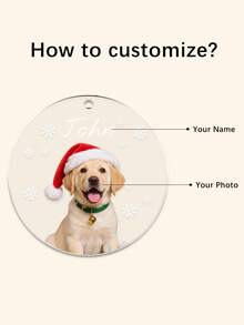 1pc Customized Photo & Name Decoration, Personalized Name Acrylic Christmas Ornament, Snowman Design, Round Shape, Decor For Scene, Room, Home, Holiday Party, Calendar - Multicolor - View 4