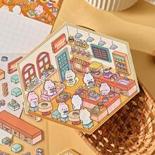 3D Miniature Scenic Stickers - Delicious Street Corner Dollhouse DIY Micro Landscape Decorative Materials