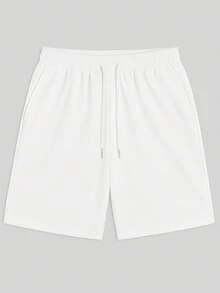 Men's Bermuda Shorts Plain Sweatpants Comfortable Shorts Flannel Bermuda Shorts Immediate Shipping Various Colors - 白色 - 查看 6