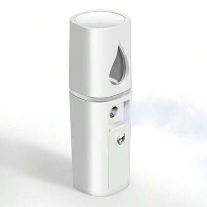 GIVERARE Nano Facial Steamer, Handy Mini Mister With Mirror, USB Rechargeable Mist Sprayer, Visual Water Tank Moisturizing&Amp;Hydrating For Face, Makeup, Skin Care, Eyelash Extensions-White