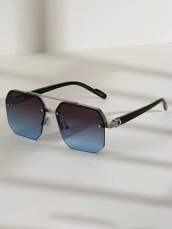 1 Pair Women's Fashion Square Gradient Color Casual PC (Polycarbonate) Glasses, Comfortable And Lightweight For Casual, Business, Outdoor, Vacation, Driving, Hiking, Fishing, Ideal Gift For Holidays And Birthdays, Suitable For All Seasons