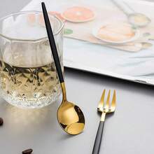 Juego de Cubiertos de Acero Inoxidable de 24 Piezas para Cena - Oro negro - Ver 5