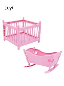 Mini Furniture Bedroom Micro Model Rocking Bed, Fence, Baby Stroller, Swing, Wooden Horse Decor (Bedside Bell Color Random), Dollhouse Accessories, Suitable For Decorating Toy House And Mini Miniature Scenes - Multicolor - View 14
