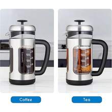 Cafetera de prensa francesa con vidrio de borosilicato, mango de agarre suave, 1000ml, negro - Pago - Ver 12
